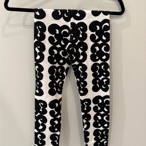 Marimekko Girls’ Abstract Ankle Leggings Black White Size 6/7